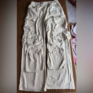 Cream Cargo Pants